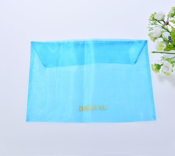 blue organza envelope gift bag for scarf package