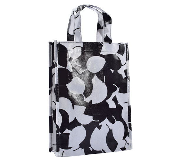 classic black and white non woven tote bag