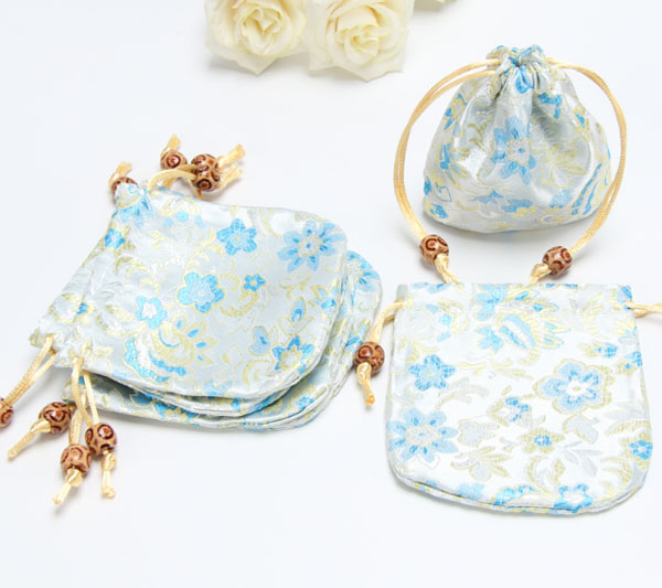 Chinese style jacquard satin jewelry bag