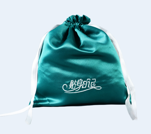 embroidery lingerie storage pouch silk drawstring underwear bag 