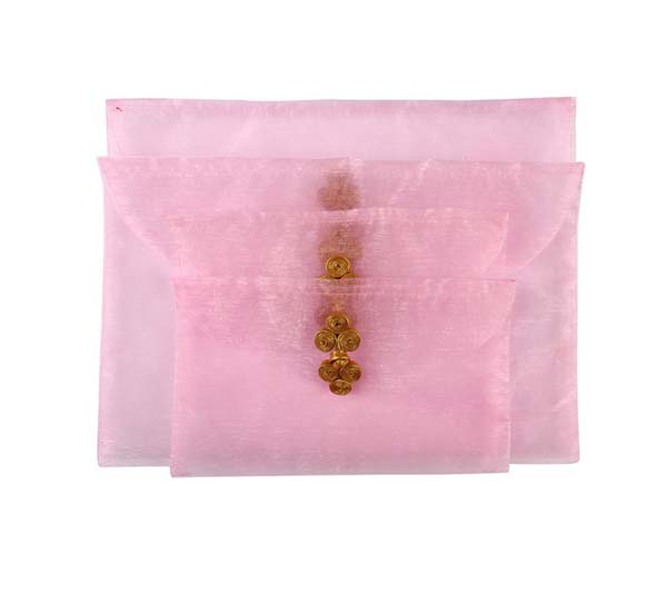 organza present envelope bag with button 