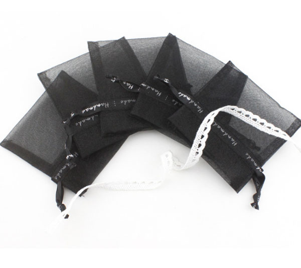 black organza jewelry pouch