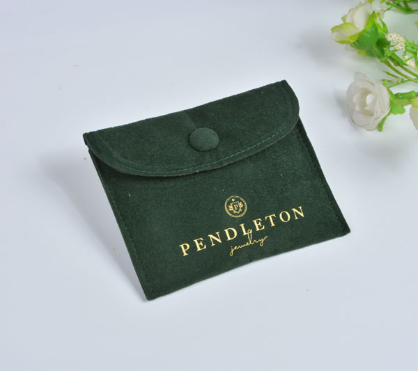 Dark green velvet envelope jewelry pouch factory price 