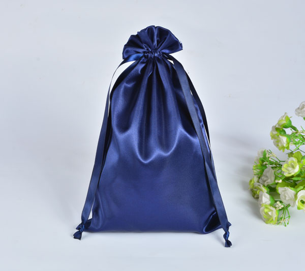 navy blue satin pouch 8 inch by 12 inch