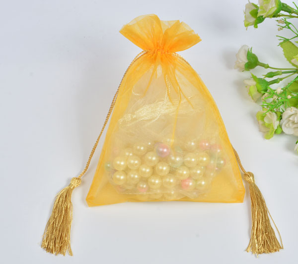 golden organza wedding favors party decorations gift bag 