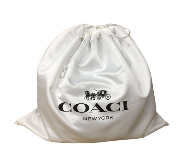 large white satin drawstring bag