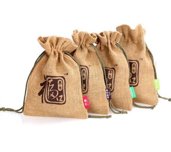jute drawstring gift bag for coffee beans nuts food package 