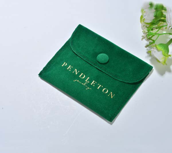 green velvet button pouch for jewelries bracelets