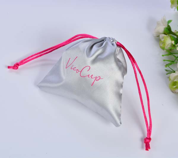 Silver Satin Promotional Gift Bag