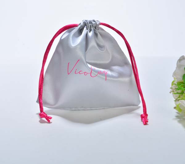 Silver Satin Promotional Gift Bag