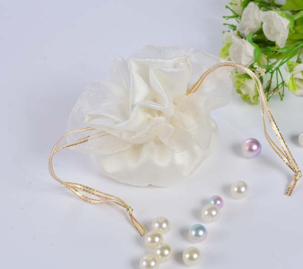 white satin gift pouch 