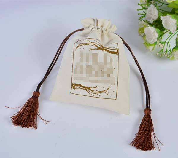 satin gift pouch with tassels 