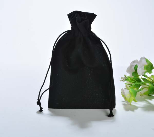 black cotton gift drawstring bag 