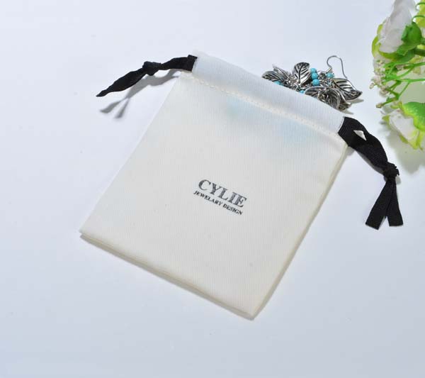 black cotton gift drawstring bag 