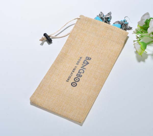 imitation linen gift pouch 