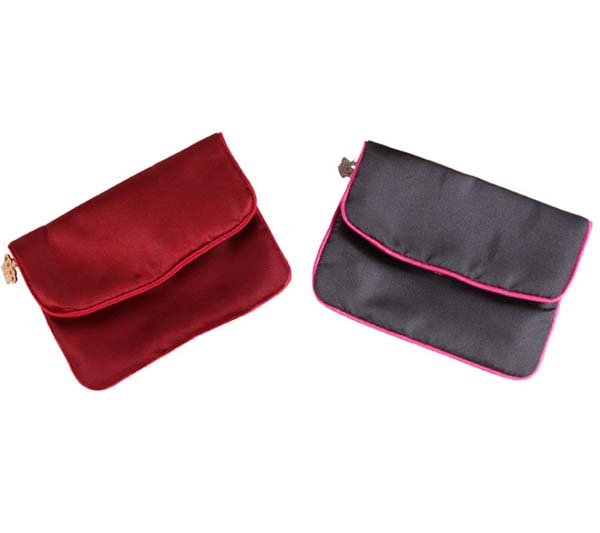 satin zipper pouch