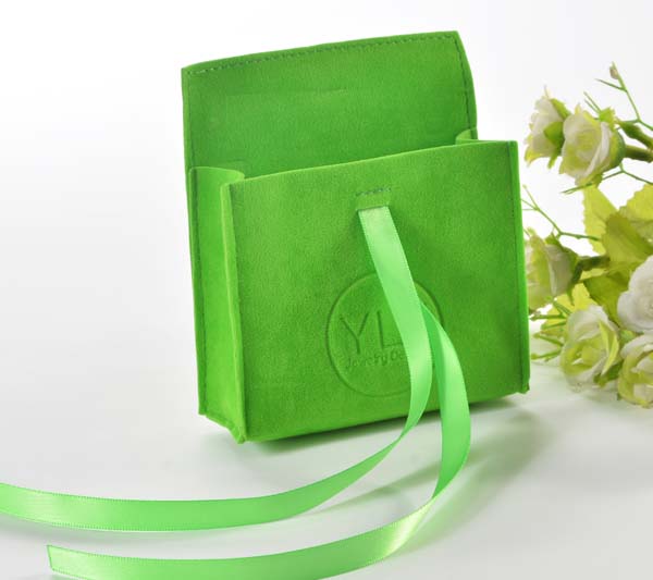 Lime Green Velvet Jewelry Bag 