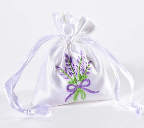 Satin Lavender Sachets with Embroidery Lavender