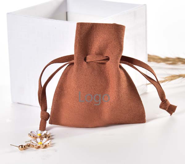 Microfiber Drawstring Ring Bag Customize Jewelry Pouch 