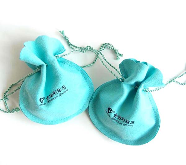 microfiber drawstring pouch turquoise 