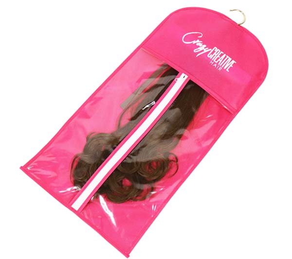 Custom Non woven Hair Extension Bag with Hanger 