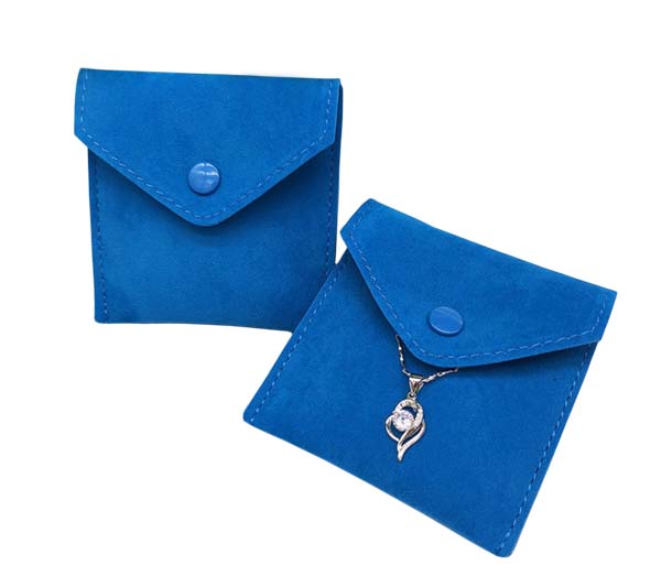 Bright Blue Envelope Jewelry Pouch 