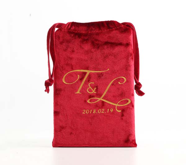 velvet drawstring bag for cosmetics jewelries