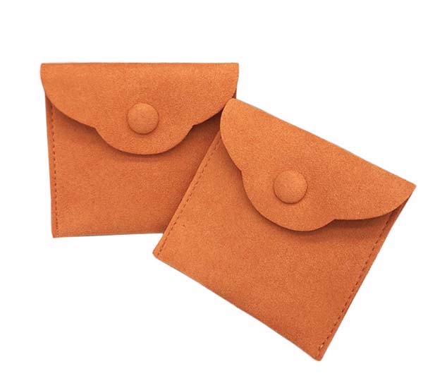 Orange Microfiber Jewelry Pouch 