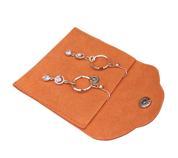 Orange Microfiber Jewelry Pouch 