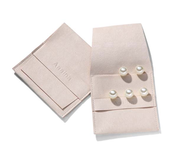 beige microfiber jewelry pouch 