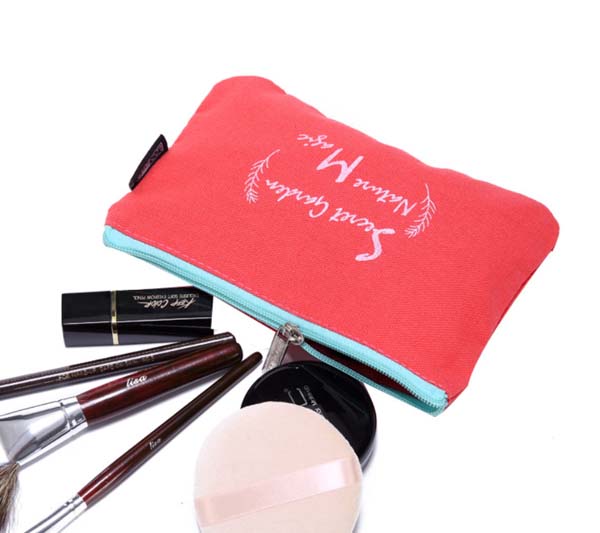 Canvas Makeup Bag With Zipper 