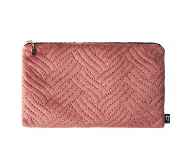 Velvet Makeup Bag with Ultrasonic Embossing