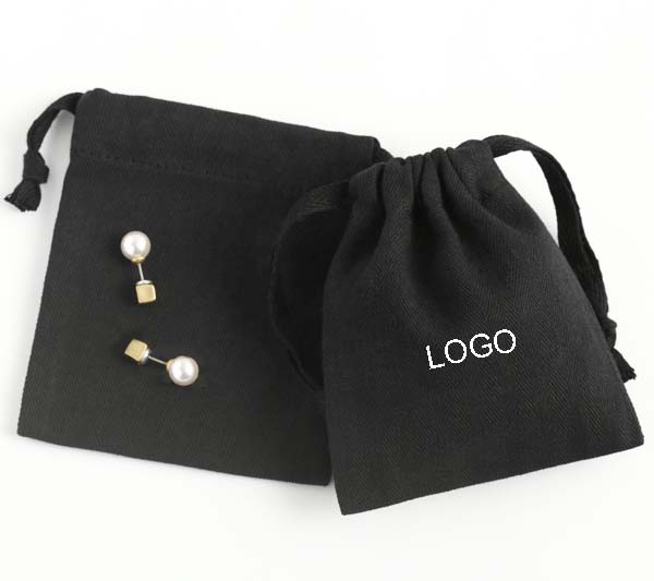 Black Cotton Jewellery Bags 