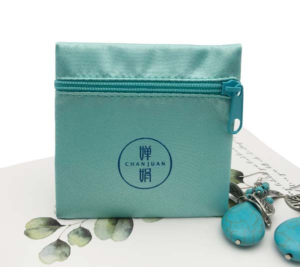 Small Satin Zipper Pouch for Jewelry