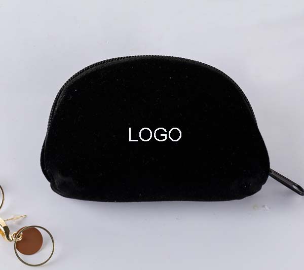 Black Velvet Zipper Pouch for Jewelry 