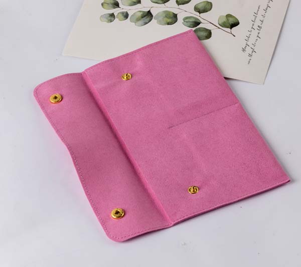 Microfiber Jewelry Bag with Two Buttons