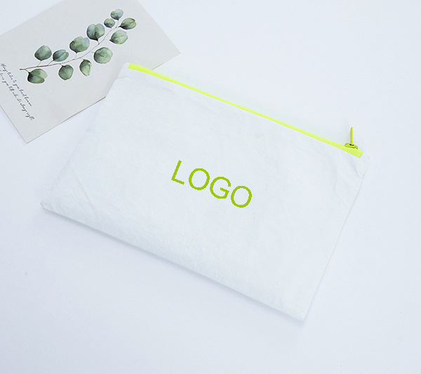 White Tyvek Zipper Bag Custom Logo 