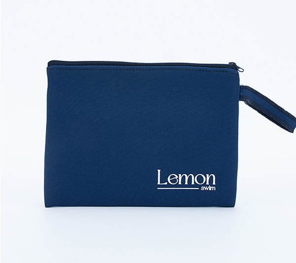 Navy Neoprene Zipper Pouch