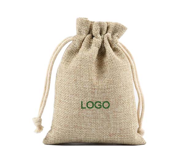 imitation linen gift pouch 