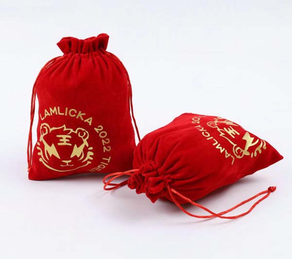 Red Velvet Pouch Custom Logo 